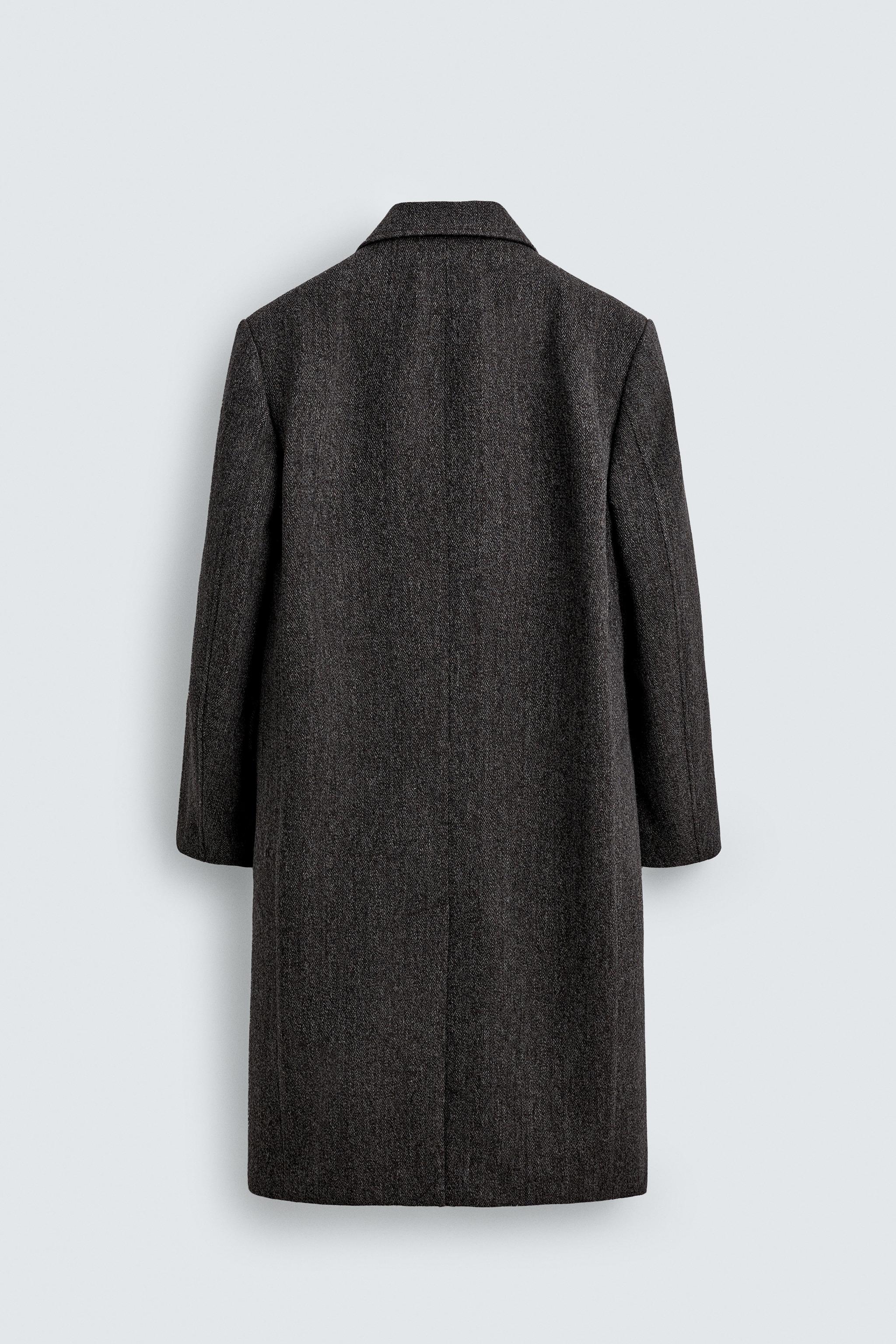 LIMITED EDITION HERRINGBONE DOUBLE BREASTED WOOL BLEND COAT